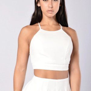 Fashion Nova Ivory Cropped Blouse
